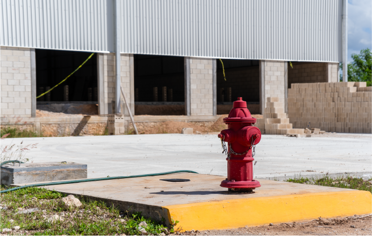 Parte della rete idrica con acqua clorata all’interno del Central Business Park
